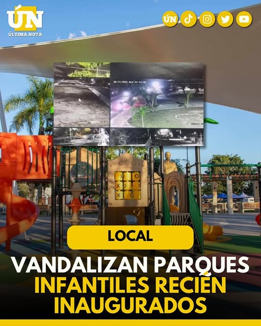 Vandalizan parques infantiles recién inaugurados