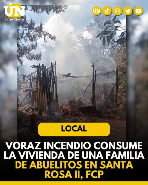Voraz incendio consume la vivienda de una familia de abuelitos en Santa Rosa II, FCP