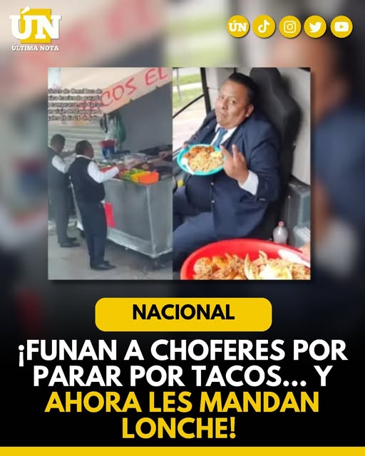 De la crítica al respaldo: funan a choferes por parar por tacos y ahora les mandan lonche