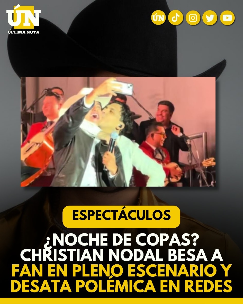 ¿Noche de copas? Christian Nodal besa a fan en pleno escenario y desata polémica en redes