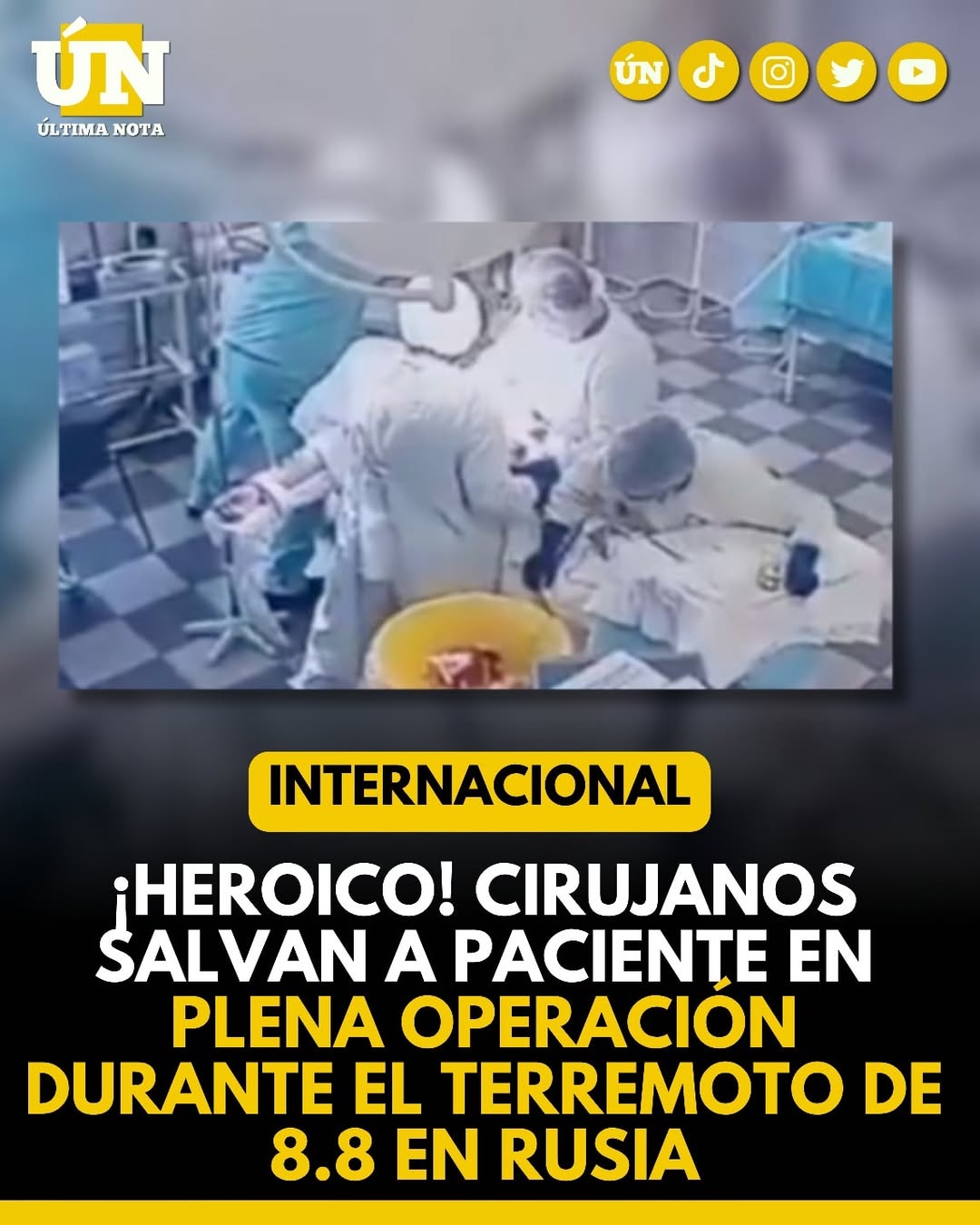 ¡Heroico! Cirujanos salvan a paciente en plena operación durante el terremoto de 8.8 en Rusia