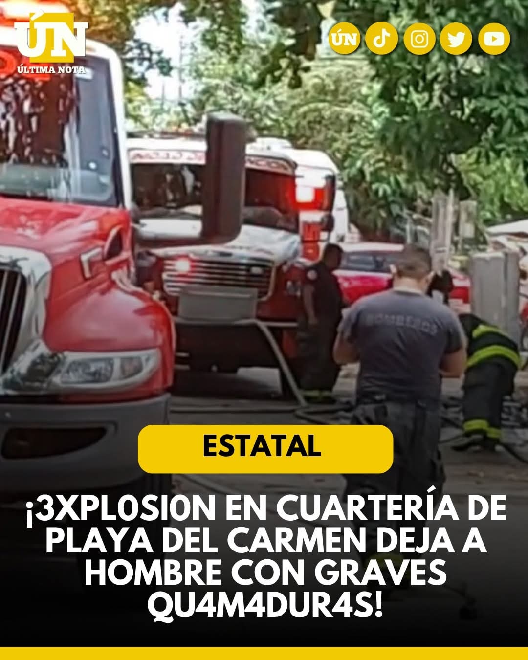 ¡3xpl0si0n en cuartería de Playa del Carmen deja a hombre con graves qu3m%4dur4s!