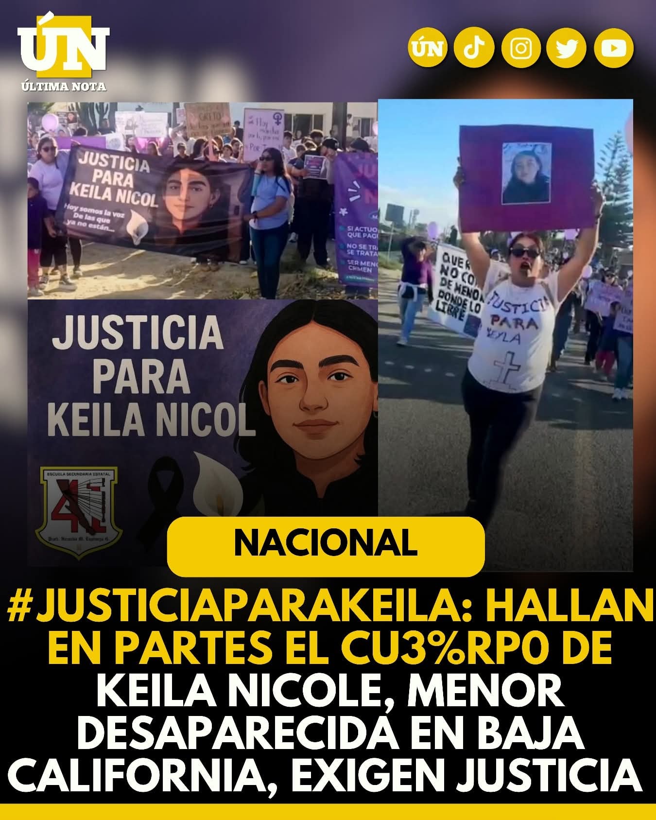 Justicia Para Keila: hallan en partes el cu3%rp0 de Keila Nicole, menor desaparecida en Baja California, Exigen justicia.