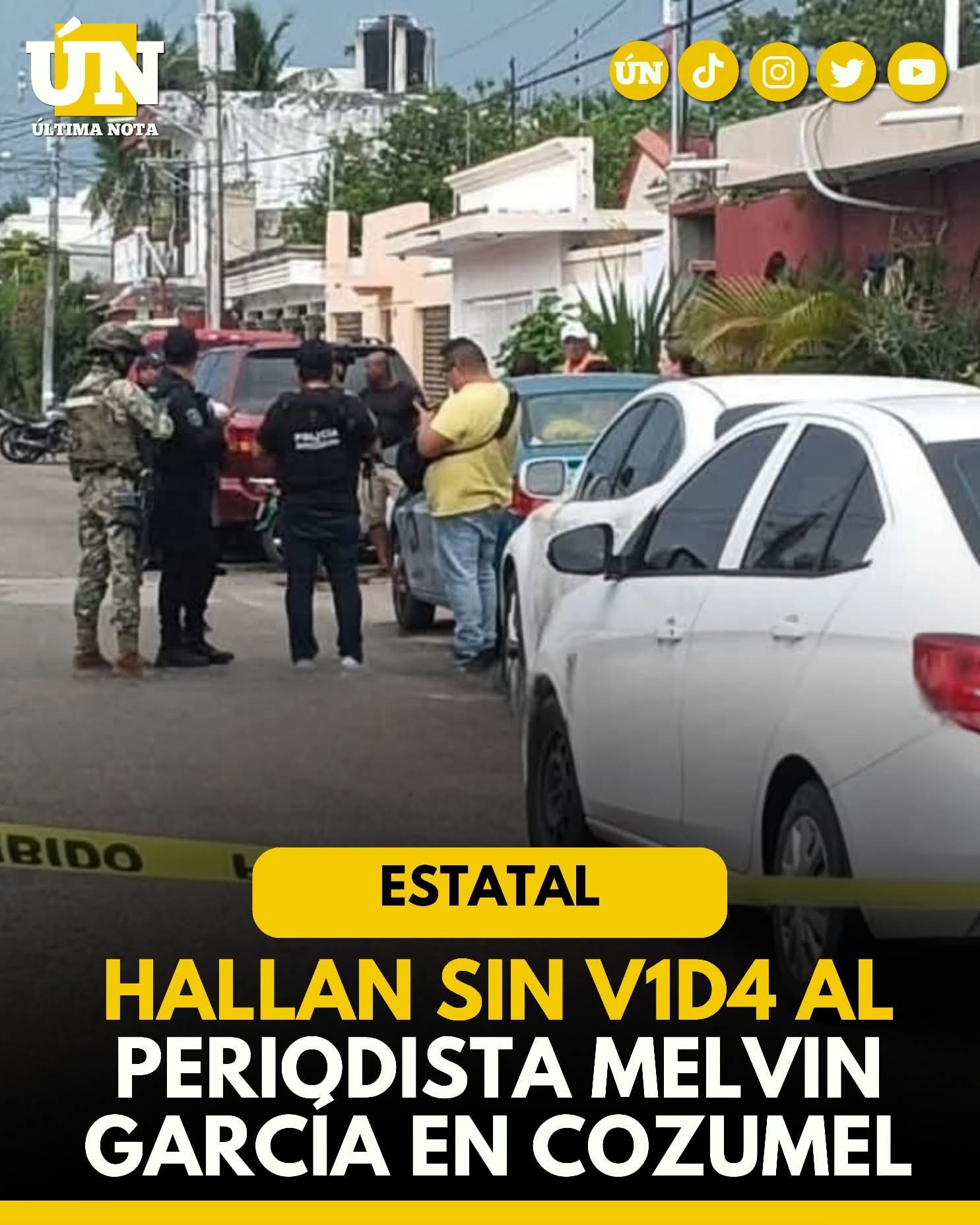 Hallan sin v1d4 al periodista Melvin García en Cozumel.