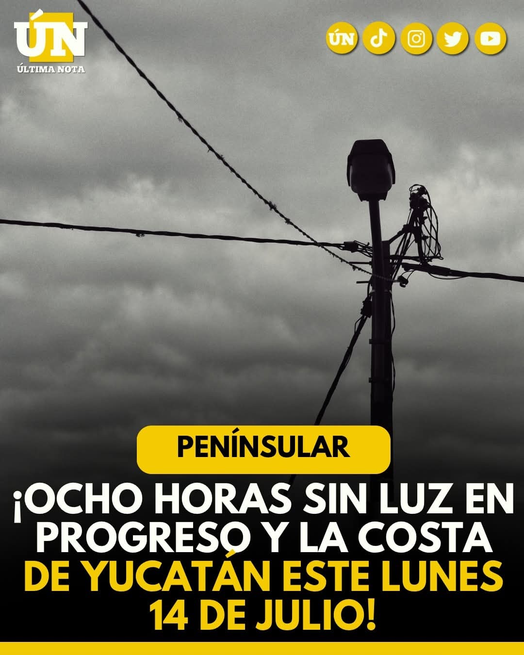 ¡Ocho horas sin luz en Progreso y la costa de Yucatán este lunes 14 de julio!