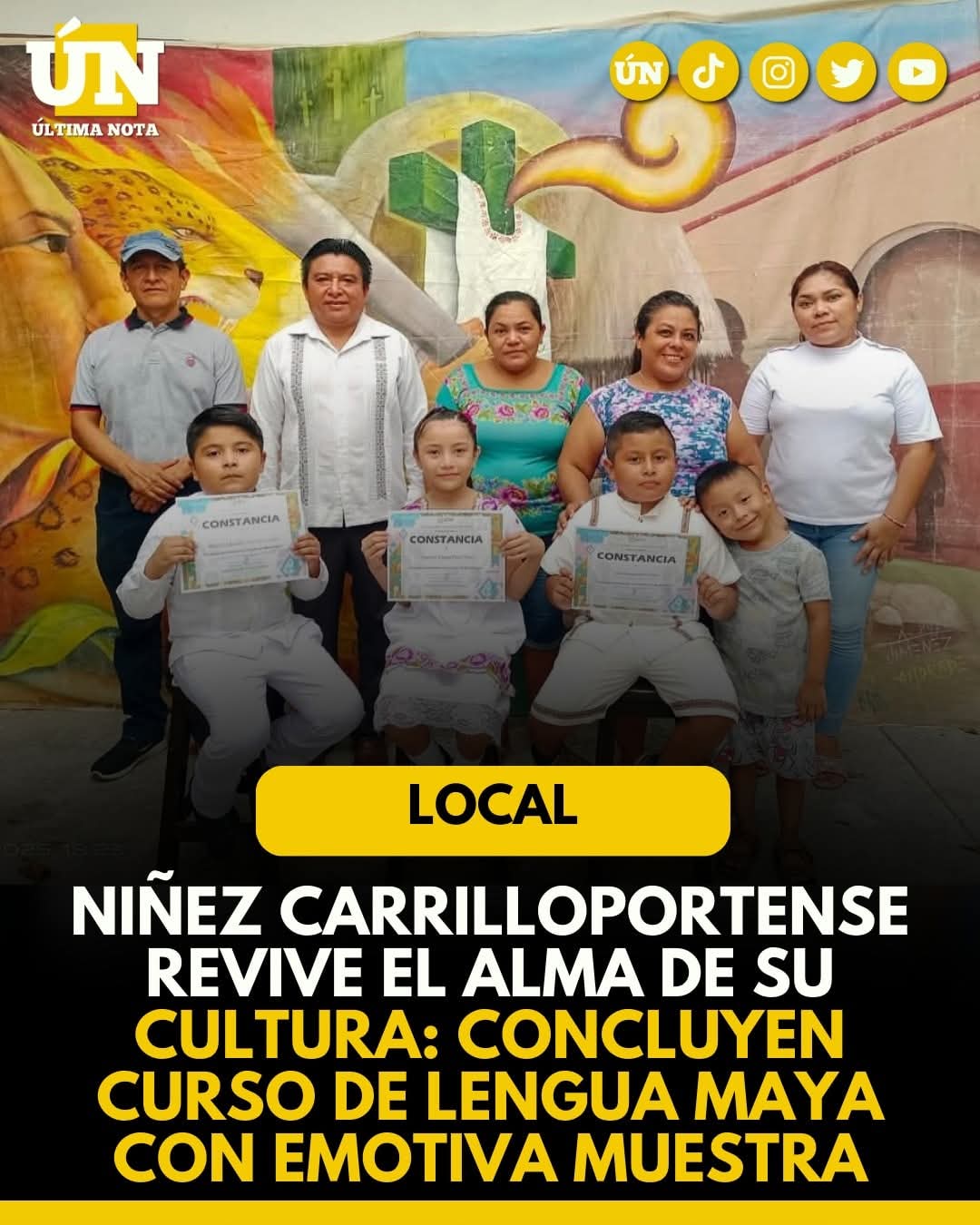 Niñez carrilloportense revive el alma de su cultura: concluyen curso de lengua maya con emotiva muestra.