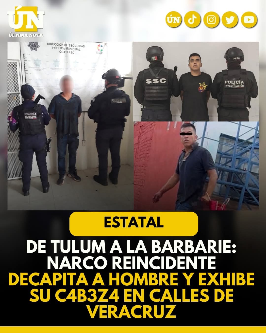 Horror en Veracruz: caminaba con una c4b3z4 humana y tenía historial cr1m1n4l en Tulum y Playa del Carmen.