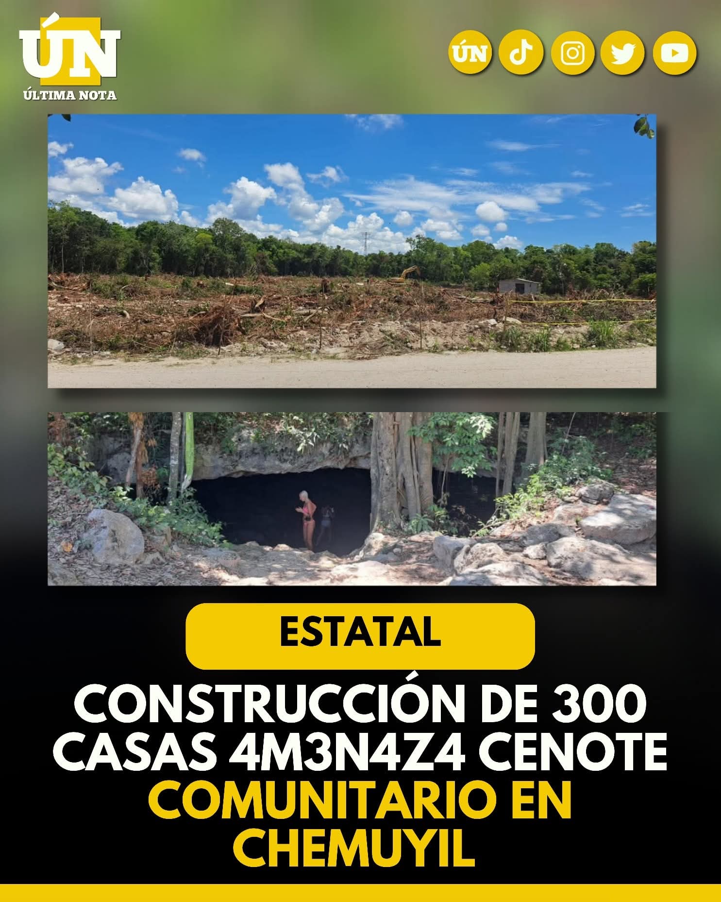 Construcción de 300 casas amenaza cenote comunitario en Chemuyil.