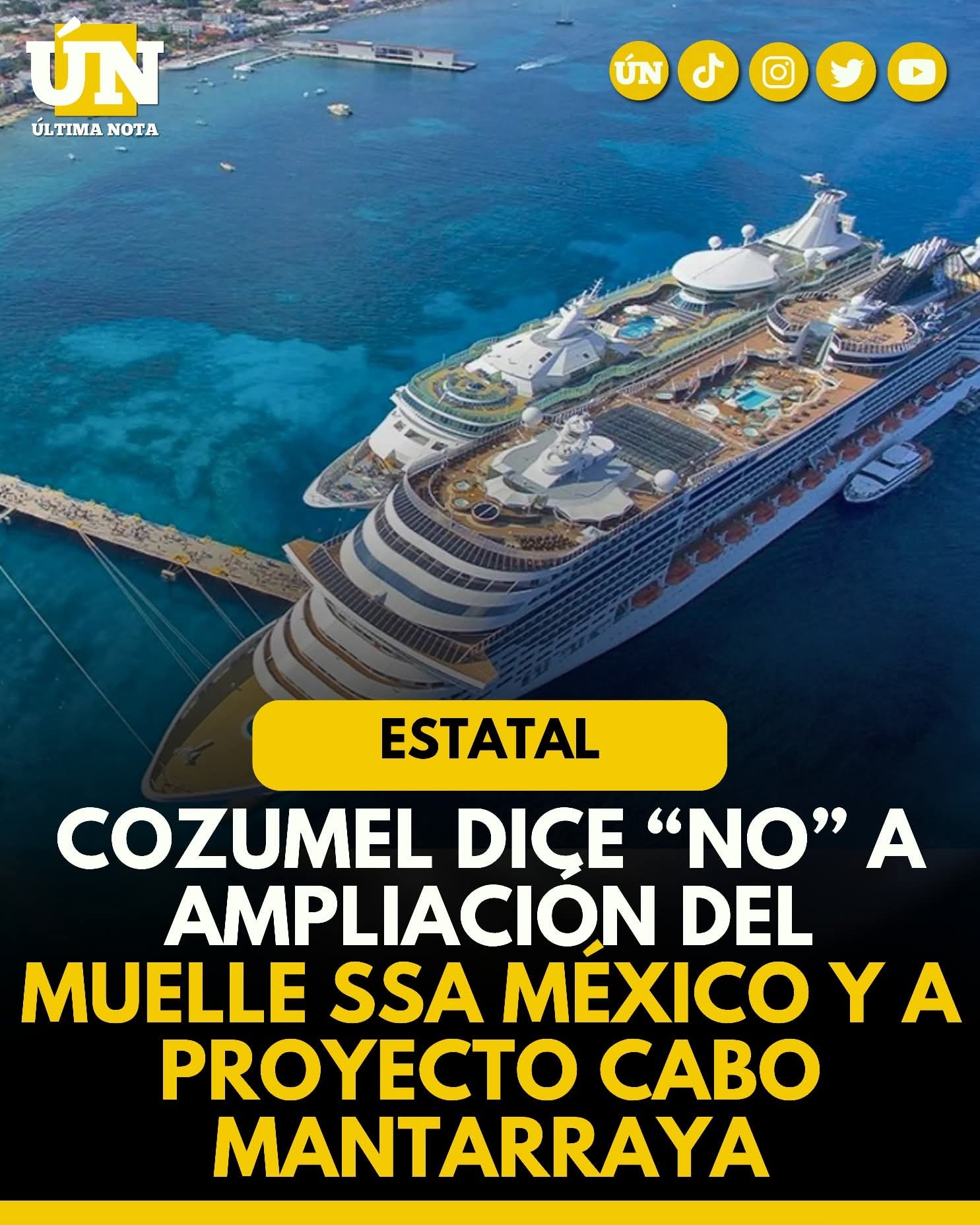 Cozumel dice “no” a ampliación del muelle SSA México y a proyecto Cabo Mantarraya.