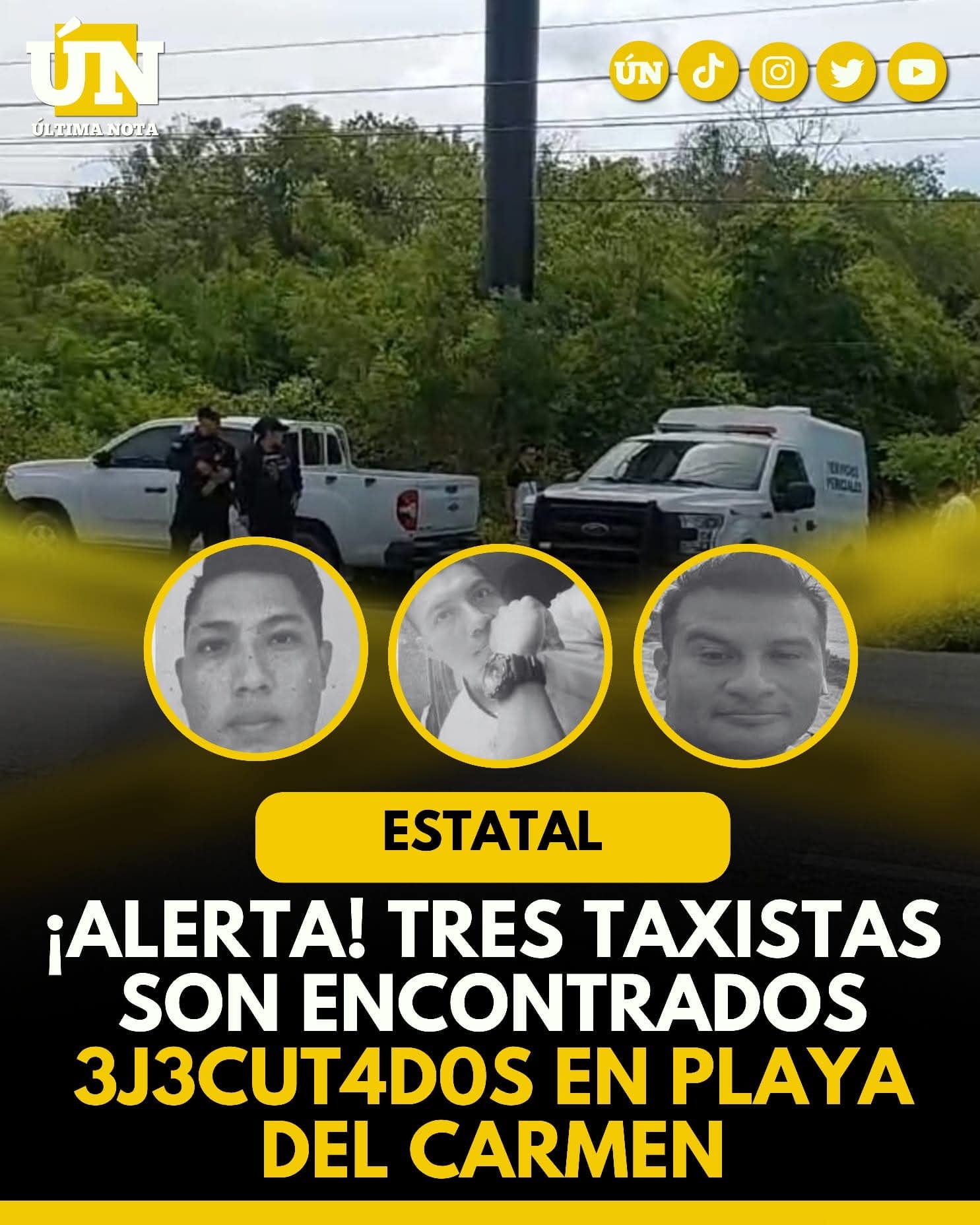 Cu3rp0s encontrados cerca del hotel Nickelodeon son los taxistas desaparecidos de Playa del Carmen.