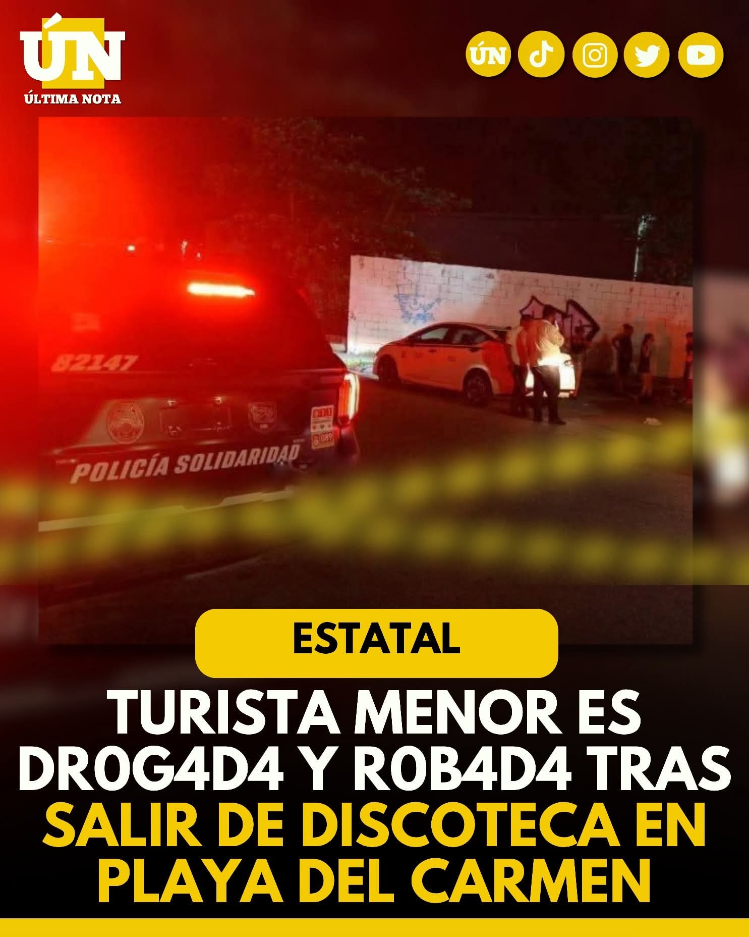 Turista menor es dr0g4d4 y r0b4d4 tras salir de discoteca en Playa del Carmen.