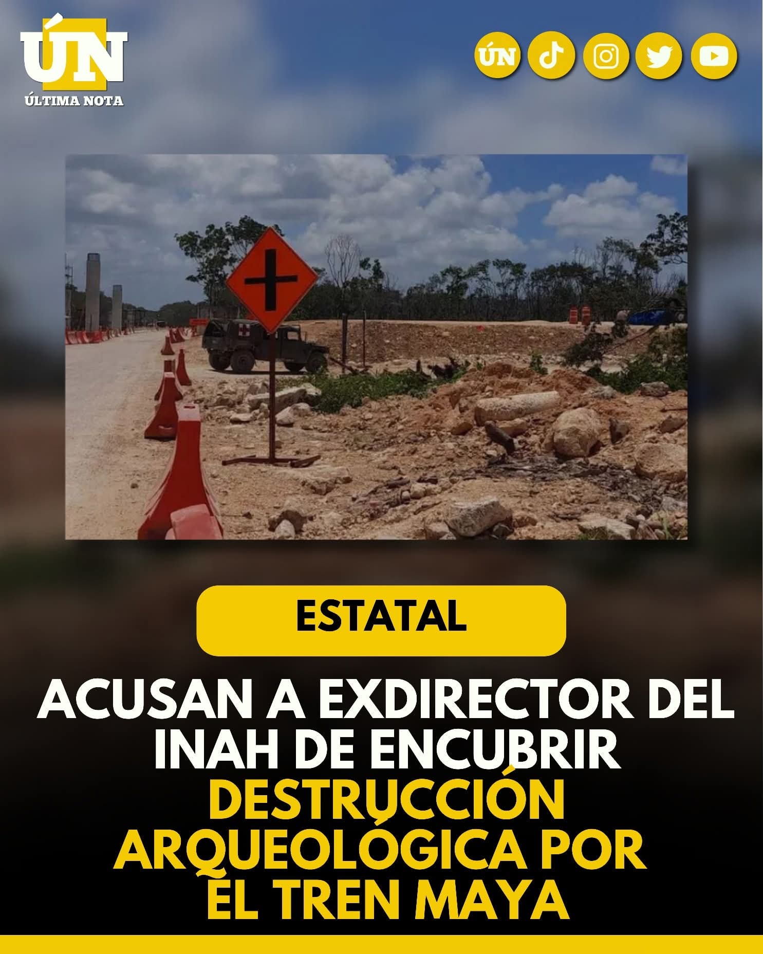 Acusan a exdirector del INAH de encubrir destrucción arqueológica por el Tren Maya.
