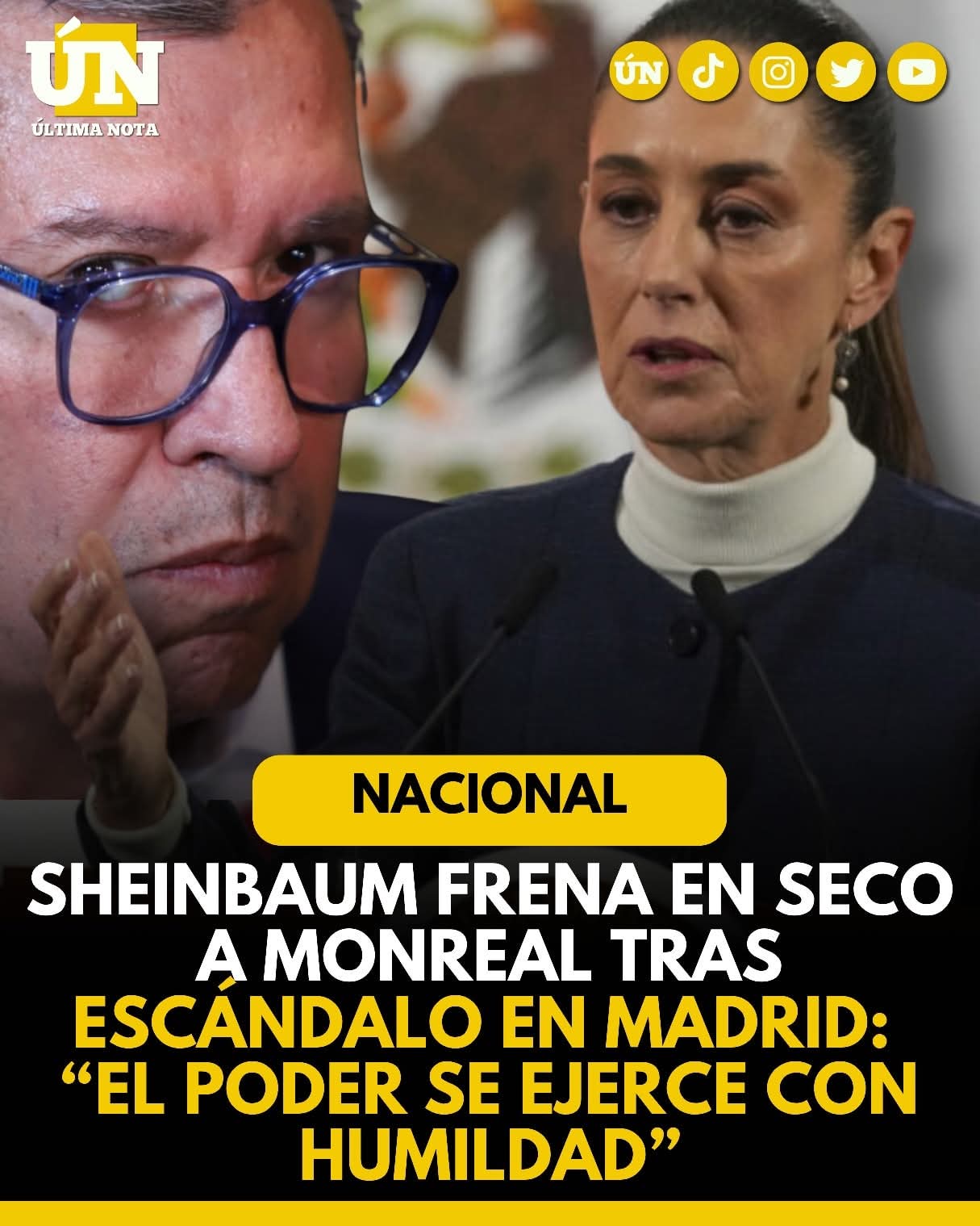 Sheinbaum frena en seco a Monreal tras escándalo en Madrid: “El poder se ejerce con humildad”.
