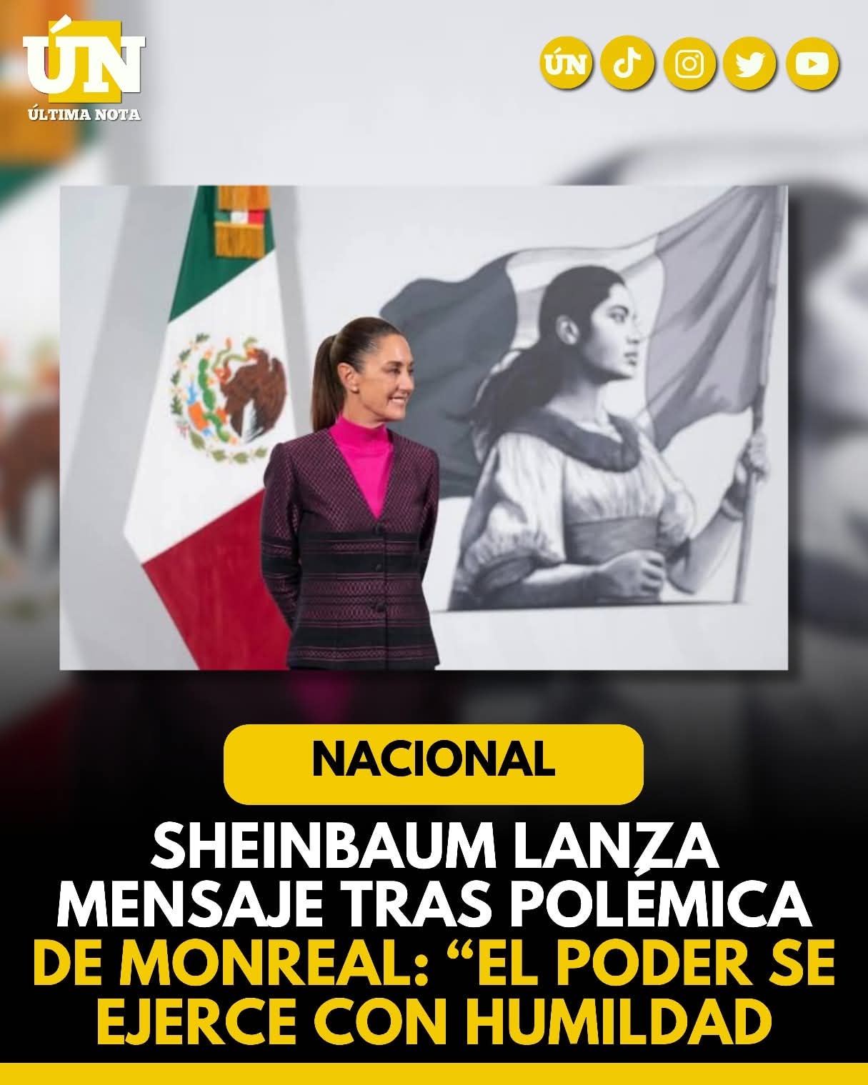 Sheinbaum lanza mensaje tras polémica de Monreal: “El poder se ejerce con humildad”.