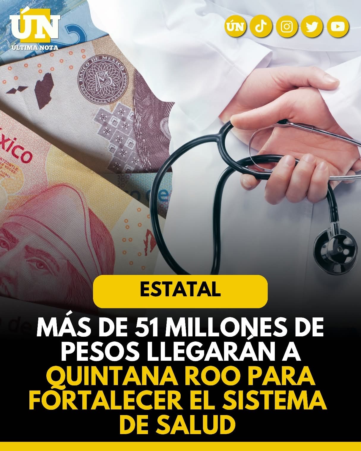 Más de 51 millones de pesos llegarán a Quintana Roo para fortalecer el sistema de salúd.