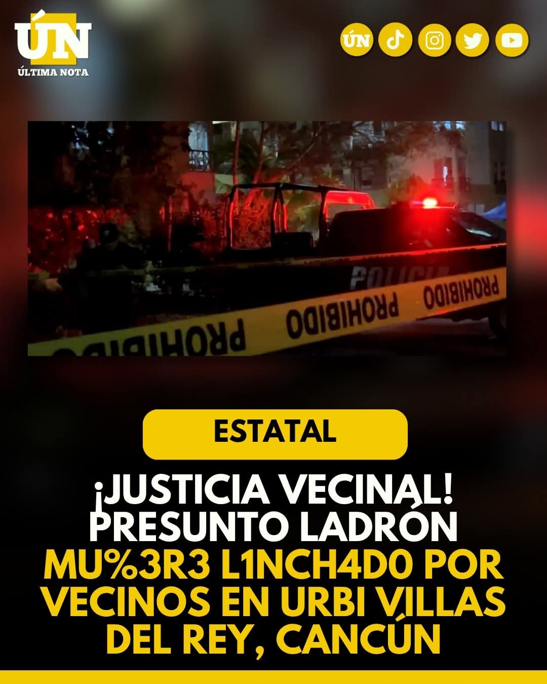 ¡Justicia vecinal! Presunto ladrón m3%3r3 l1nch4d0 por vecinos en Urbi Villas del Rey, Cancún.