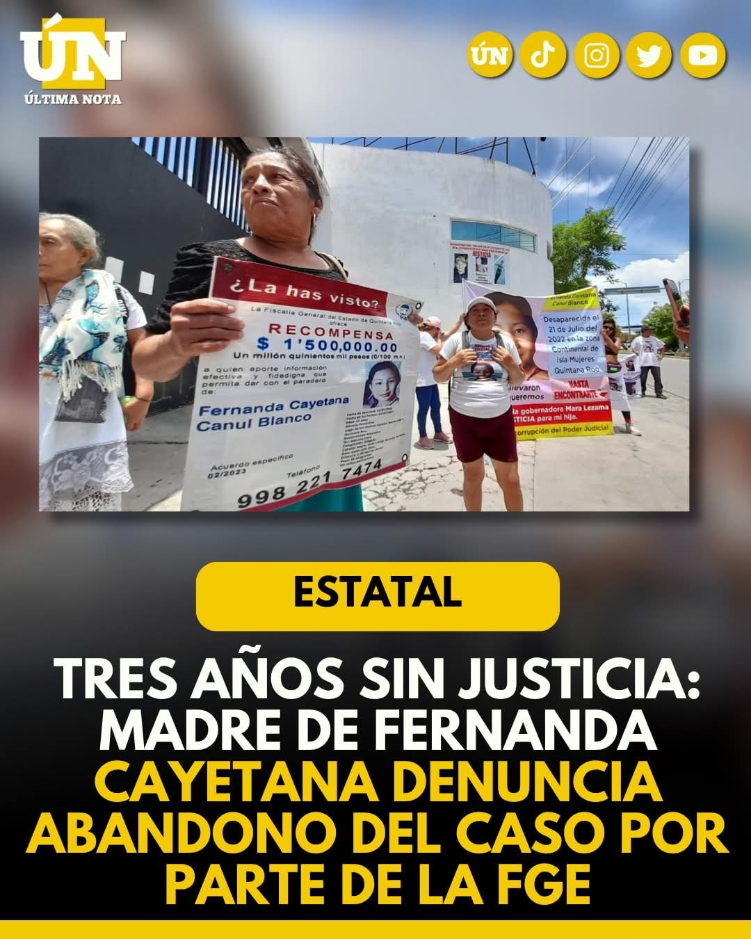 Tres años sin Fernanda Cayetana: madre denuncia impunidad y abandono del caso por parte de la FGE.
