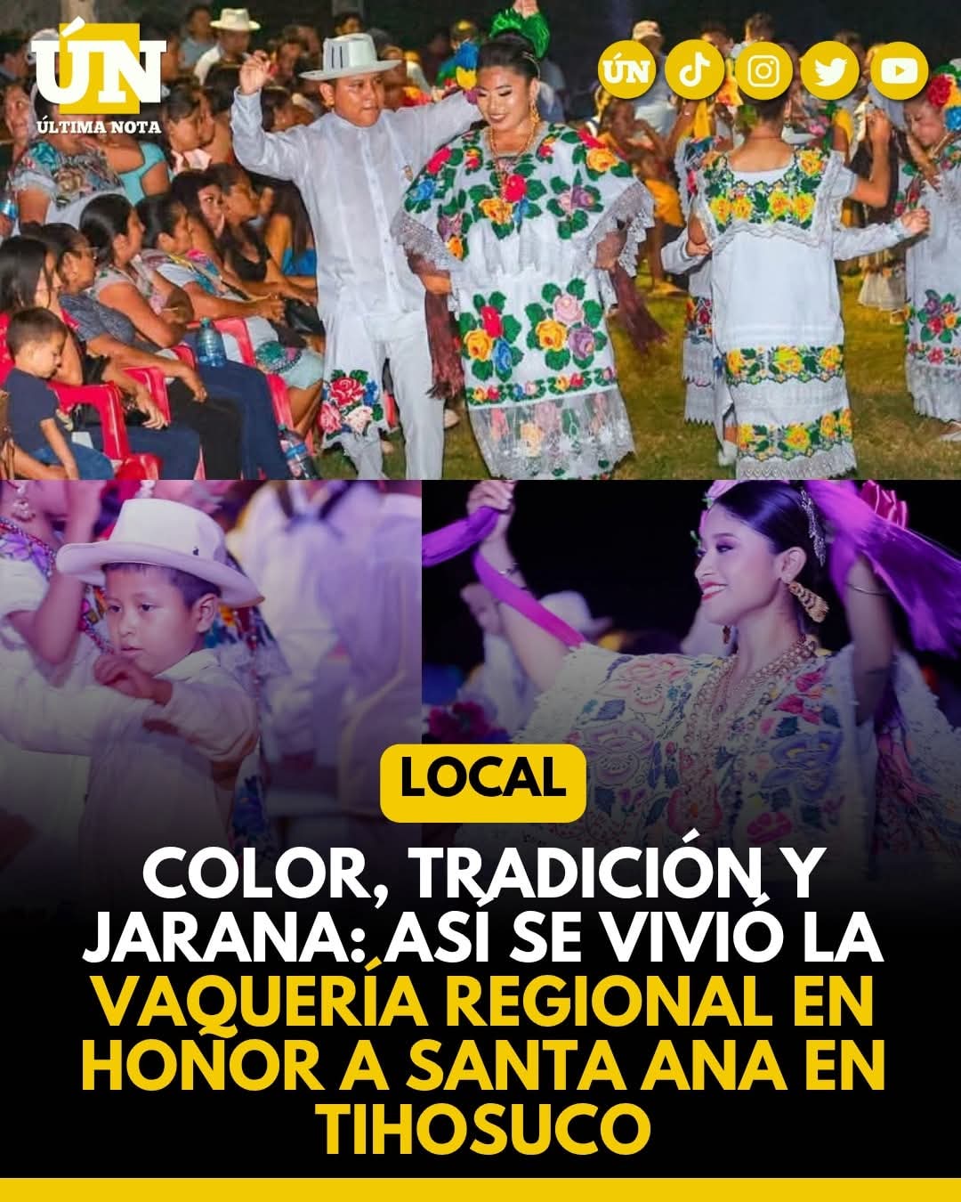 Color, tradición y jarana: Así se vivió la vaquería regional en honor a Santa Ana en Tihosuco.