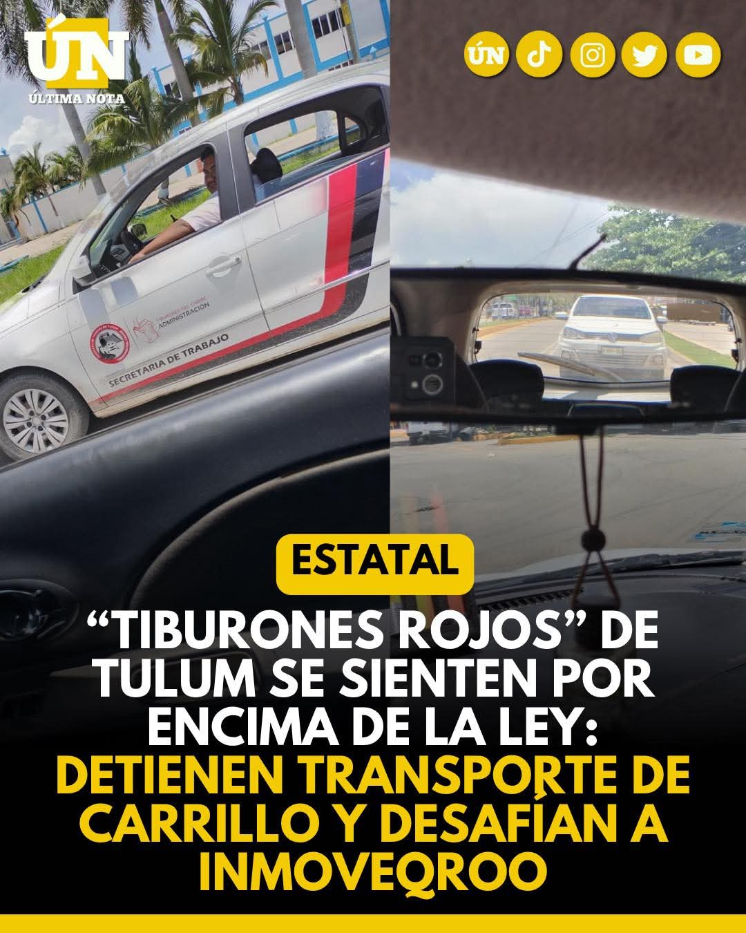“Tiburones Rojos” de Tulum se sienten por encima de la ley: detienen transporte de Carrillo y desafían a Inmoveqroo.