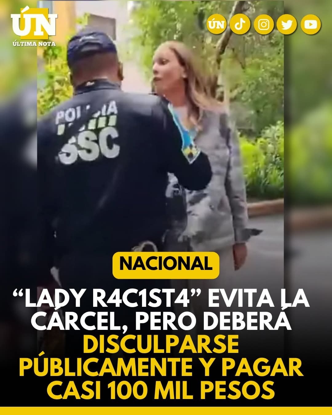 “Lady R4c1st4” evita la cárcel, pero deberá disculparse públicamente y pagar casi 100 mil pesos.