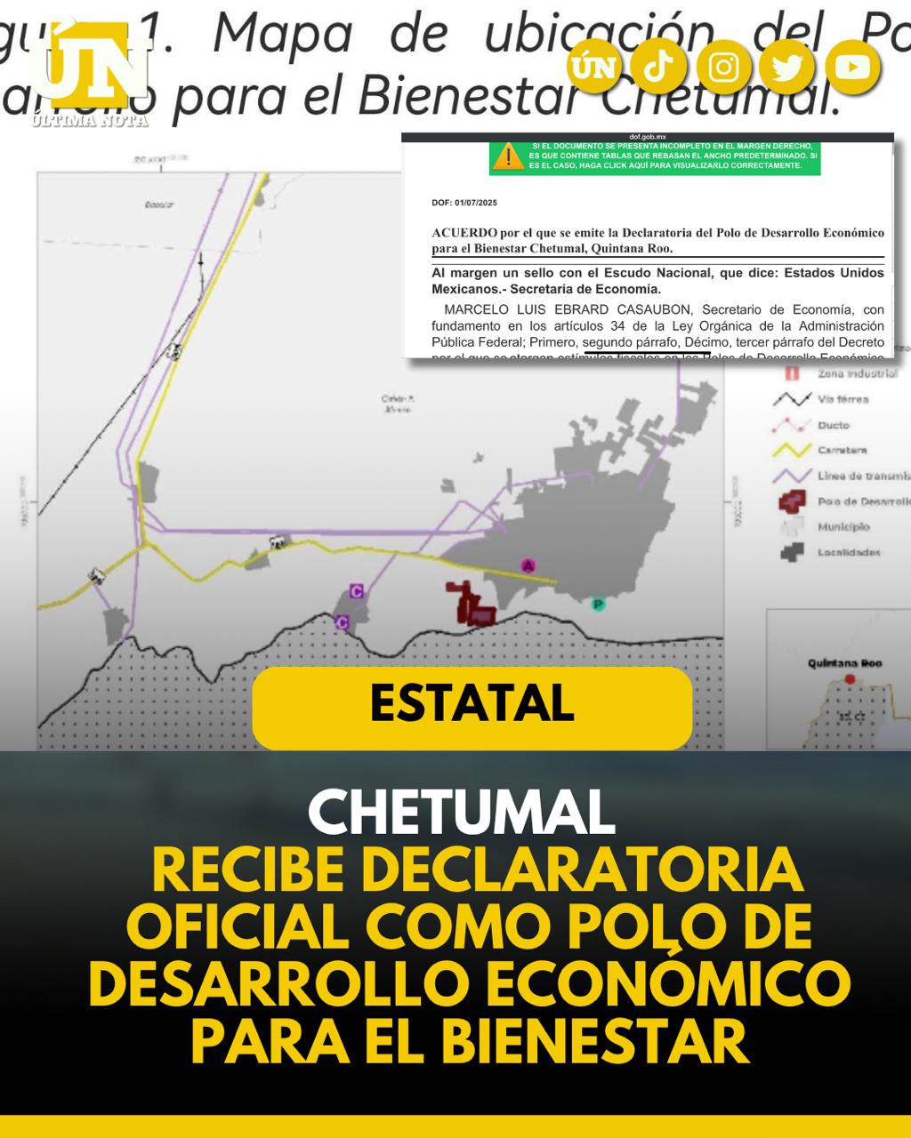 Chetumal recibe declaratoria oficial como Polo de Desarrollo Económico para el Bienestar.