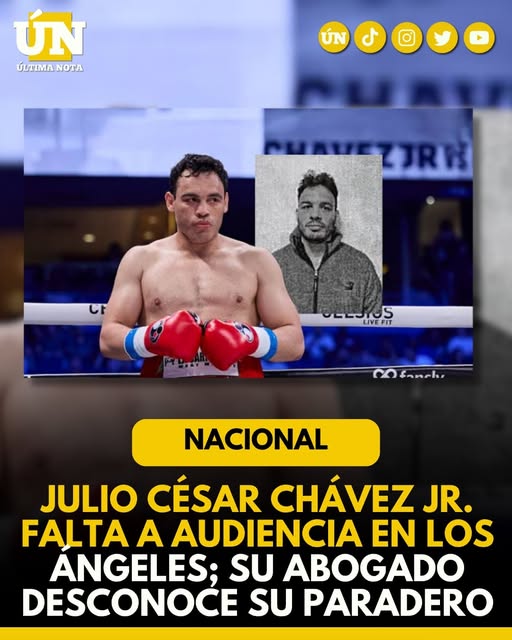 Julio César Chávez Jr. falta a audiencia en Los Ángeles; su abogado desconoce su paradero