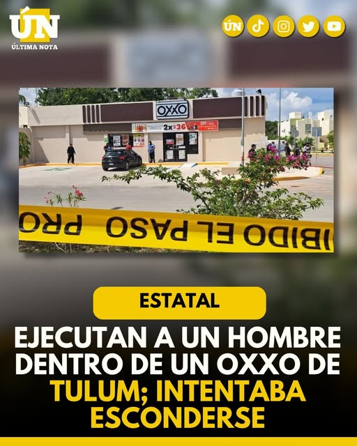 3j3cut4n a un hombre dentro de un Oxxo de Tulum; intentaba esconderse