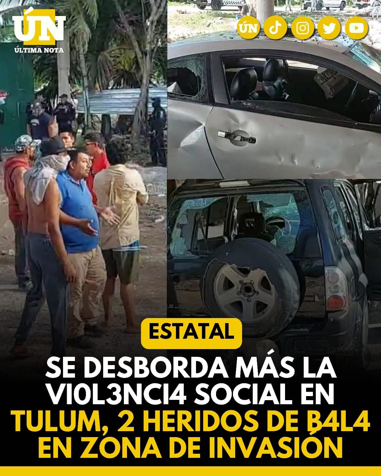 La vi0l3nci4 no da tregua en #Tulum: 3nfr3ntamiento 4rm4d0 en colonia Tren Maya deja dos heridos.