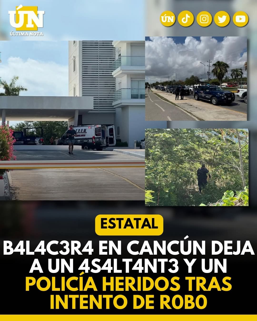 B4l4c3r4 en Cancún deja a un 4s4lt4nt3 y un policía heridos tras intento de r0b0.
