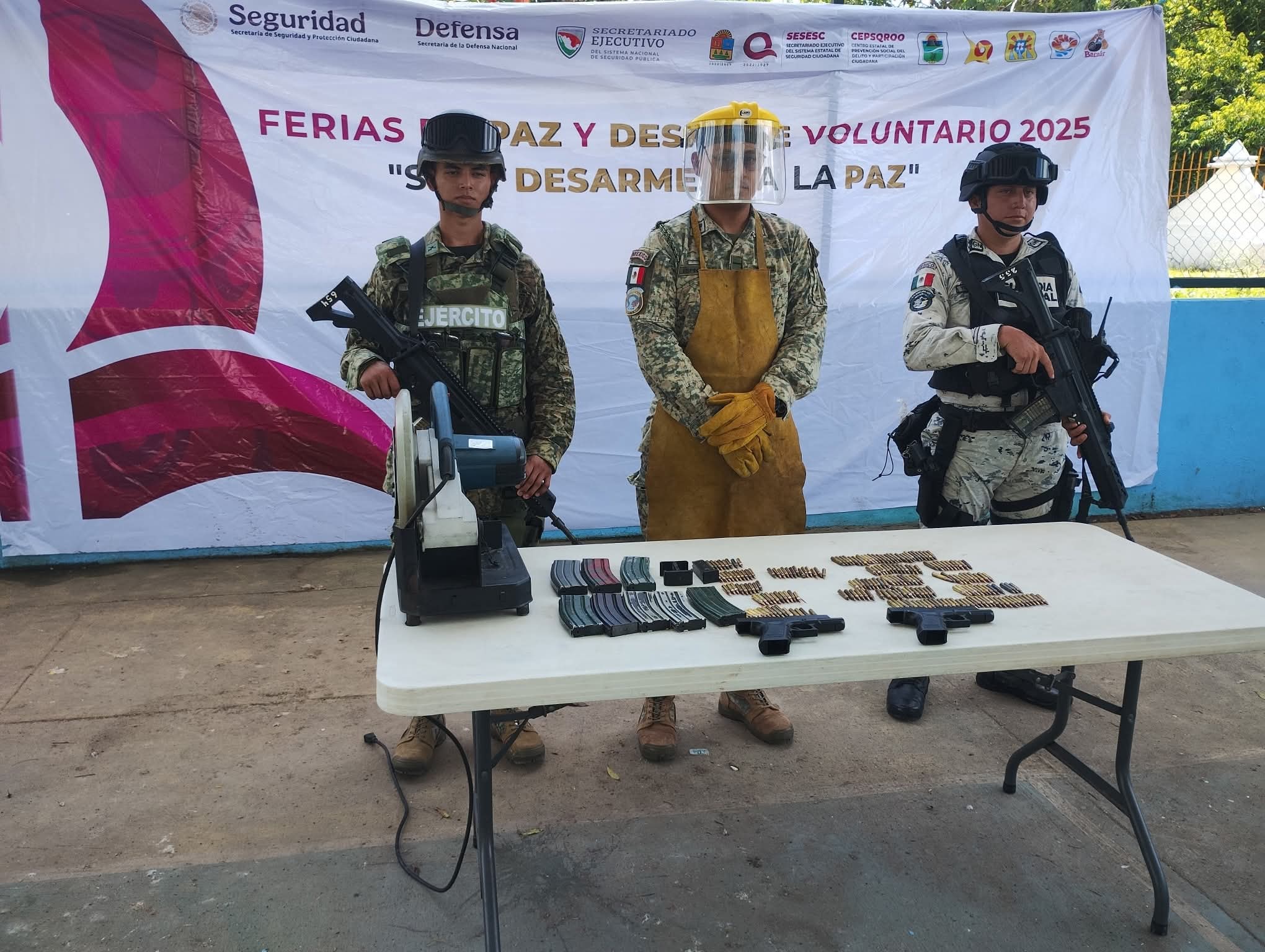 Ejército Mexicano inicia Campaña de Canje de Armas de Fuego en el municipio de Bacalar.