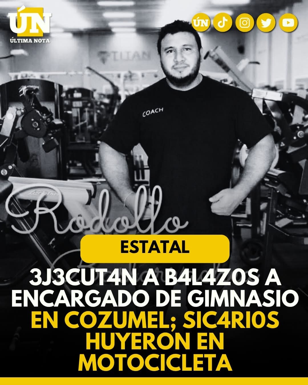 3j3cut4n a b4l4z0s a encargado de gimnasio en Cozumel; sic4ri0s huyeron en motocicleta.