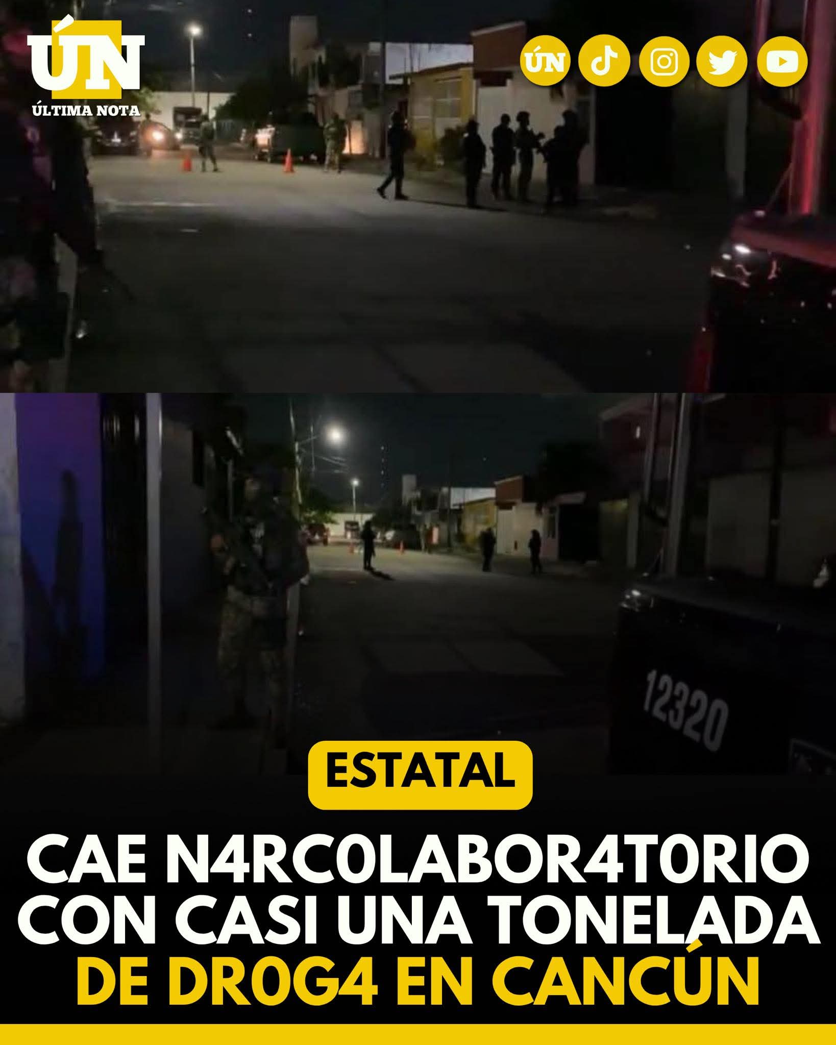 Cae n4rc0labor4tori0 con casi una tonelada de dr0g4 en Cancún.