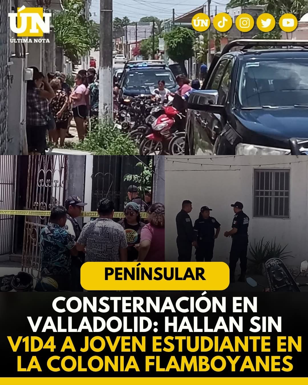 Dolor en Valladolid: Hallan sin v1d4 a joven estudiante en la colonia Flamboyanes.