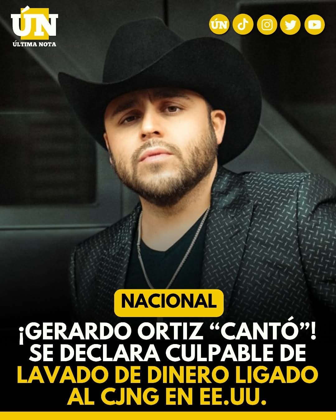 ¡Gerardo Ortiz “cantó”! Se declara culpable de lavado de dinero ligado al CJNG en EE.UU.