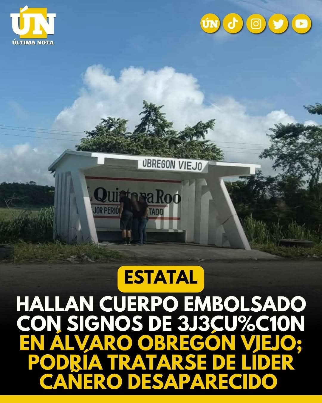 Hallan cu3%rp0 embolsado con signos de 3j3cuc10n en Álvaro Obregón Viejo; podría tratarse de líder cañero desaparecido.
