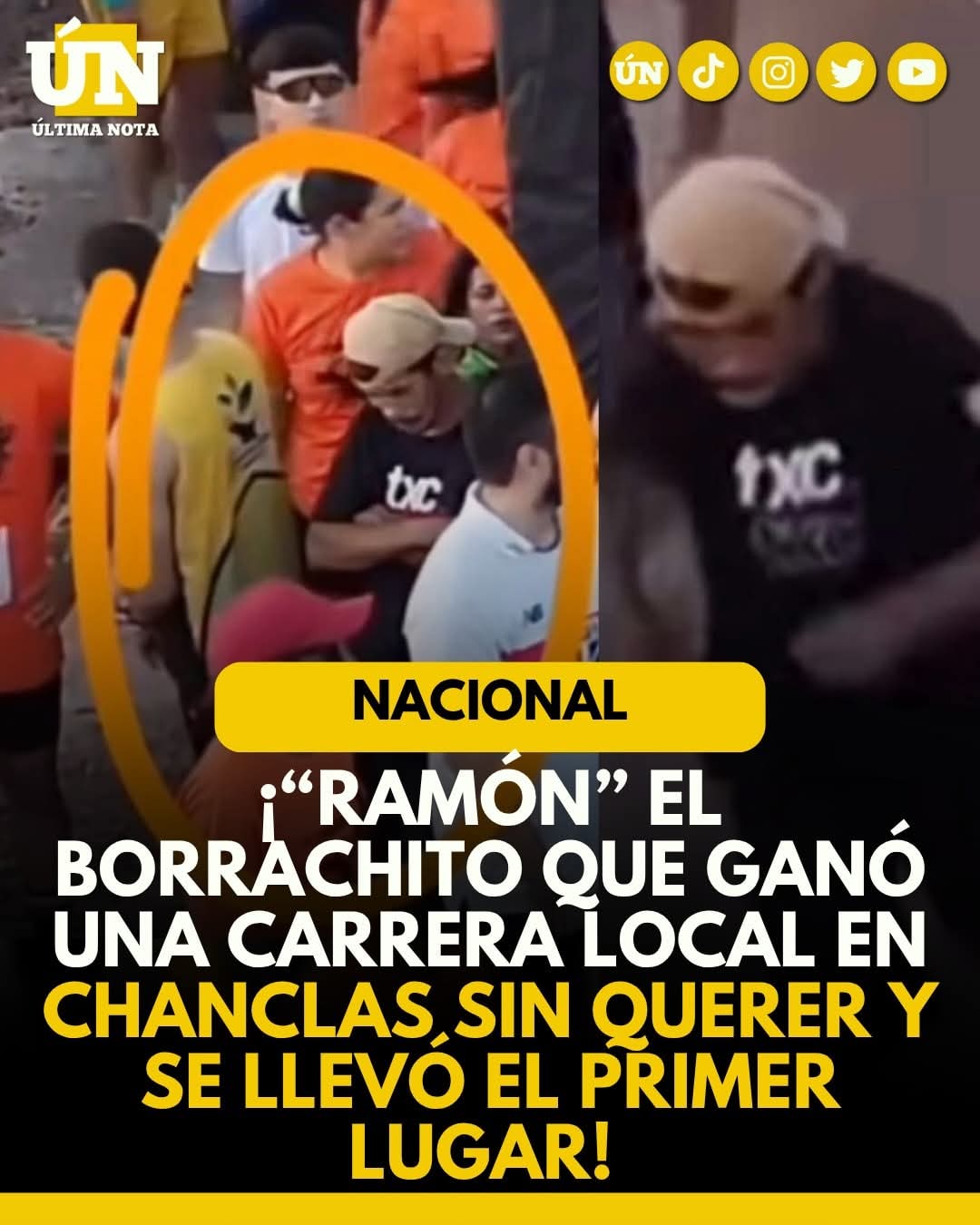 ¡“Ramón” el borrachito que ganó una carrera local en chanclas sin querer y se llevó el primer lugar!