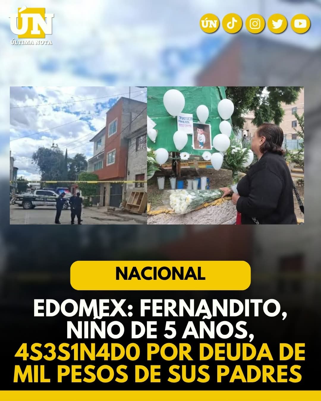 EDOMEX: Fernandito, niño de 5 años, 4s3s1n4d0 por deuda de mil pesos de sus padres.