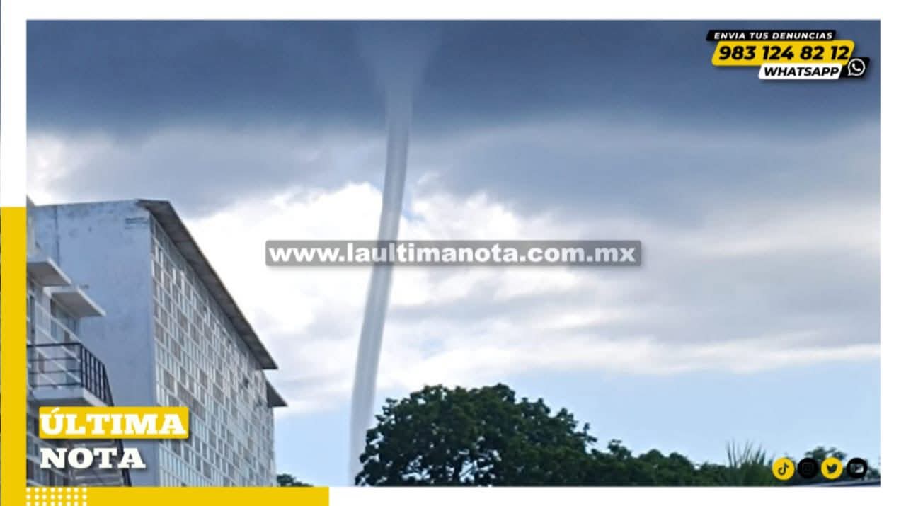 Espectáculo natural en Playa del Carmen: tromba marina.