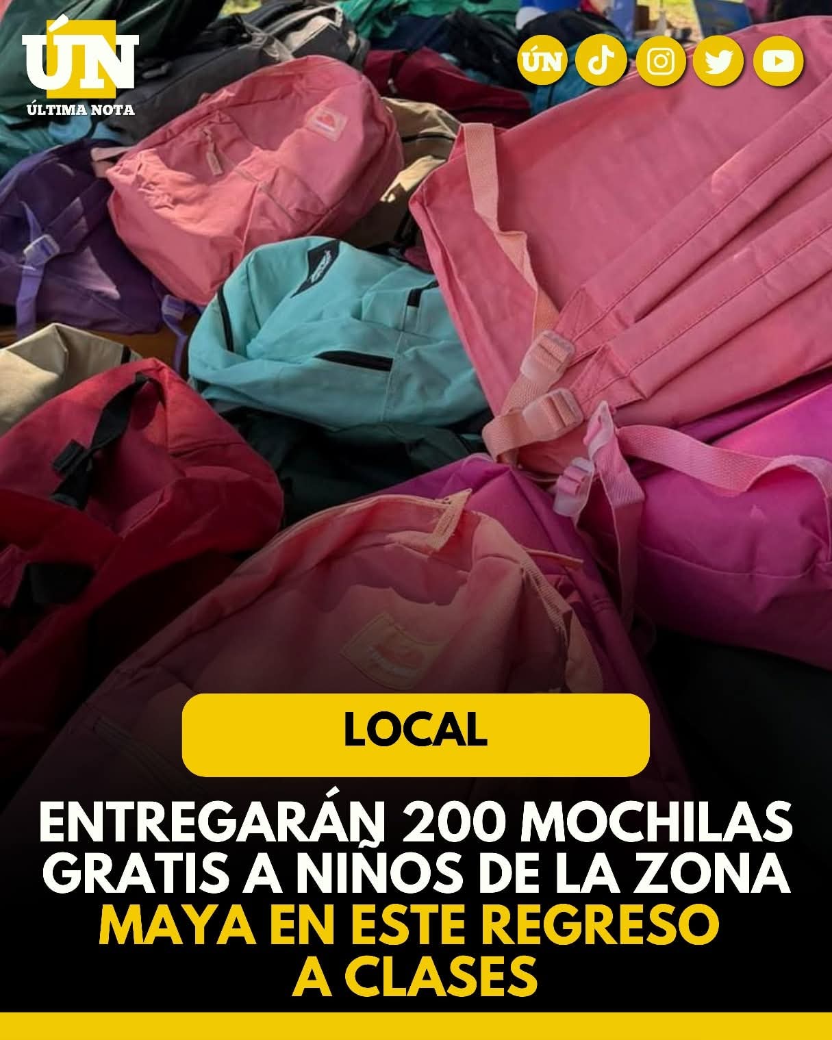 Entregarán 200 mochilas gratis a niños de la zona maya en este regreso a clases.