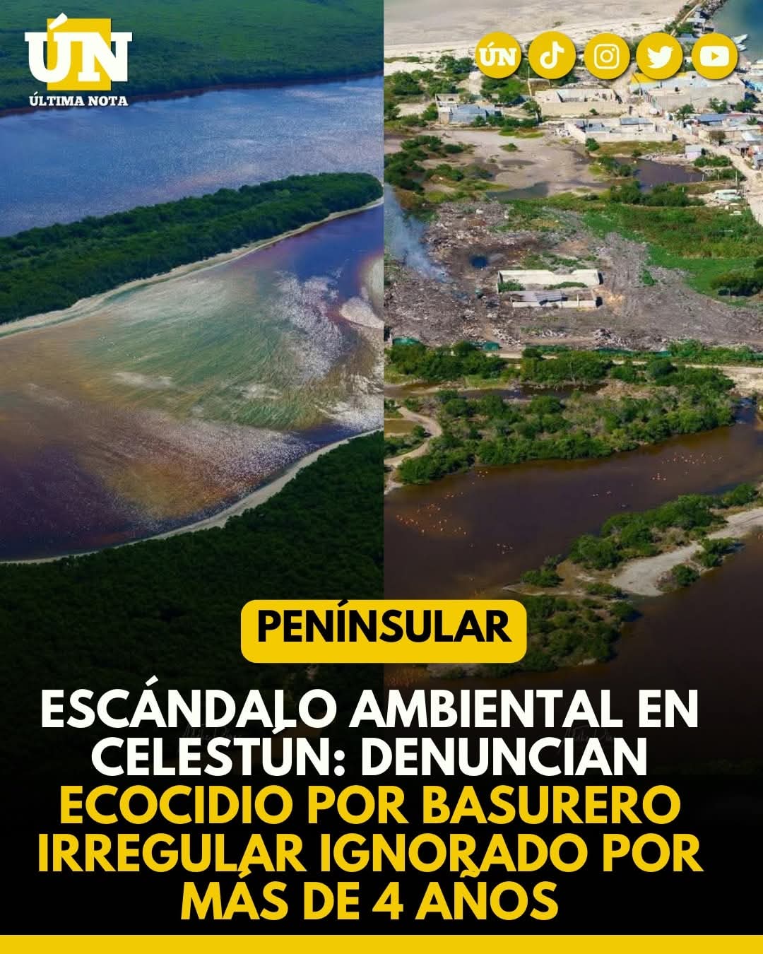 Escándalo ambiental en Celestún: denuncian ecocidio por basurero irregular ignorado por más de 4 años.