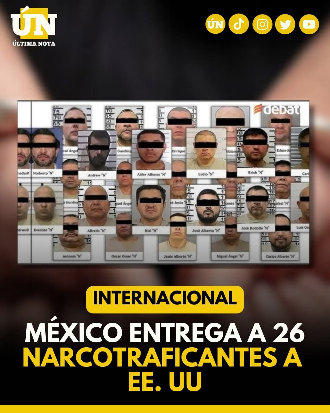México entrega a 26 n4rc0traficantes a EE. UU.