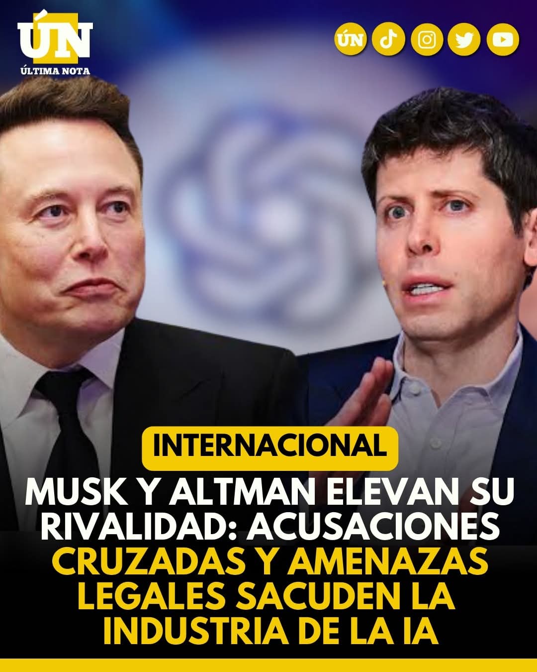 Musk y Altman elevan su rivalidad: acusaciones cruzadas y amenazas legales sacuden la industria de la IA.