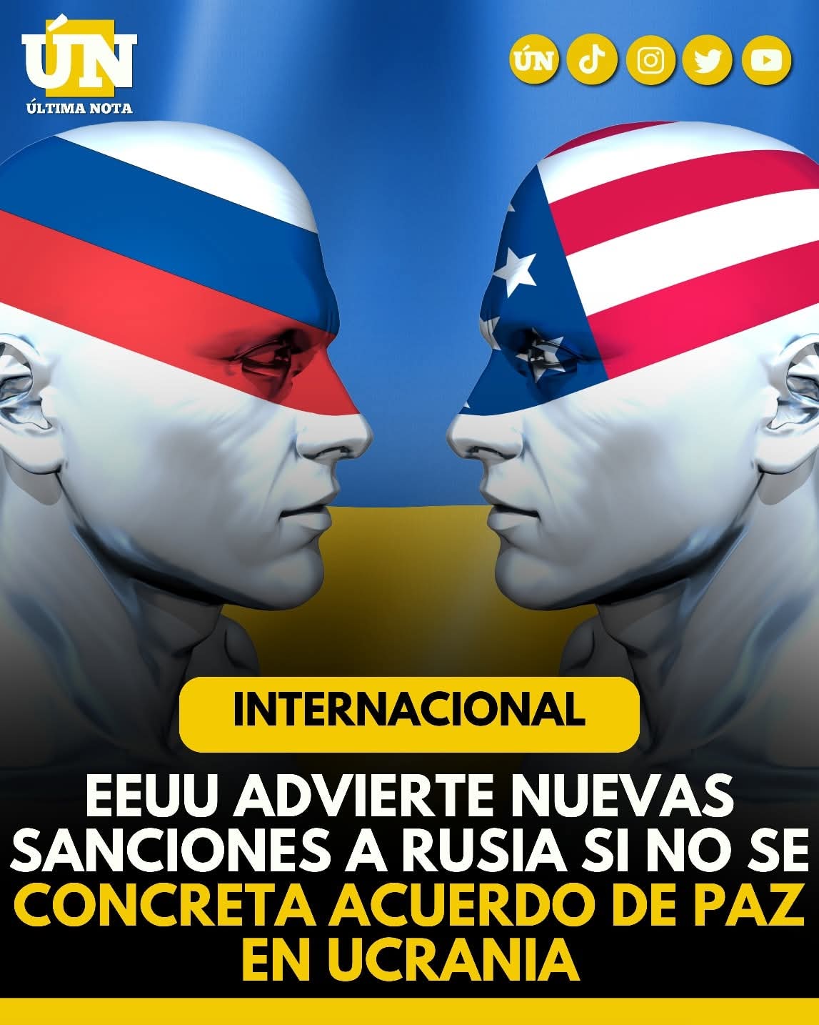 EEUU advierte nuevas sanciones a Rusia si no se concreta acuerdo de paz en Ucrania.