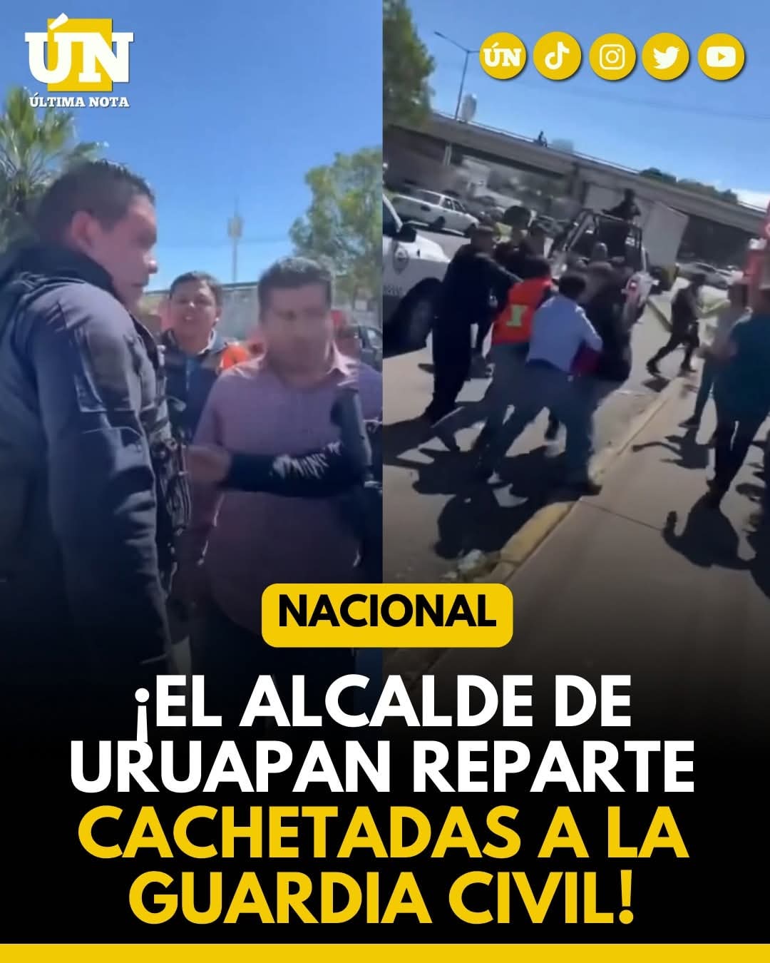 ¡El alcalde de Uruapan reparte c4ch3t4d4s a la Guardia Civil.