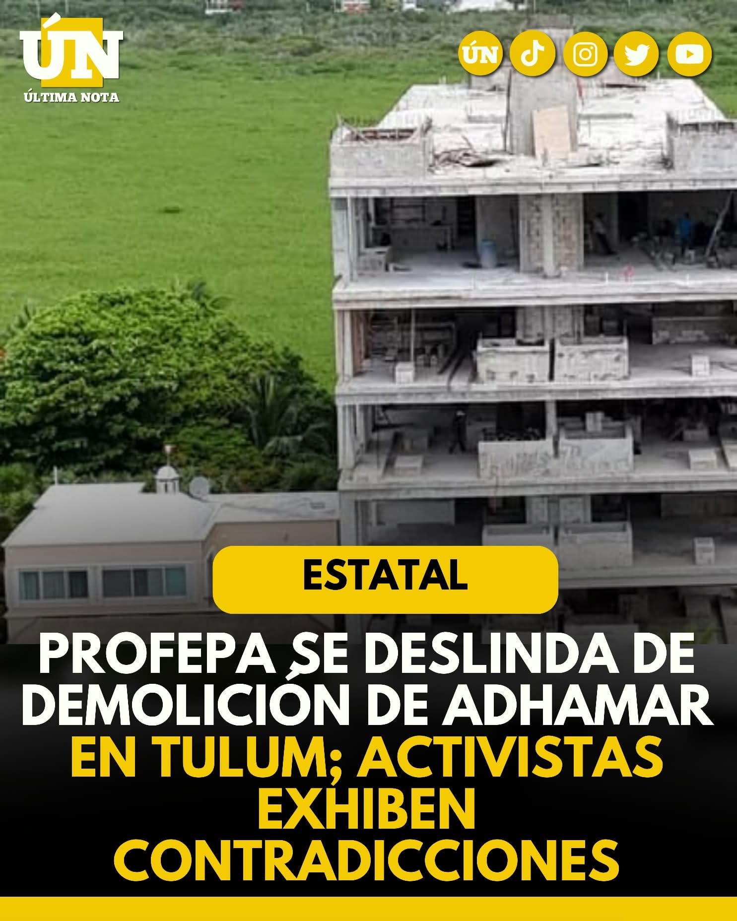 Profepa se deslinda de demolición de Adhamar en Tulum; activistas exhiben contradicciones.