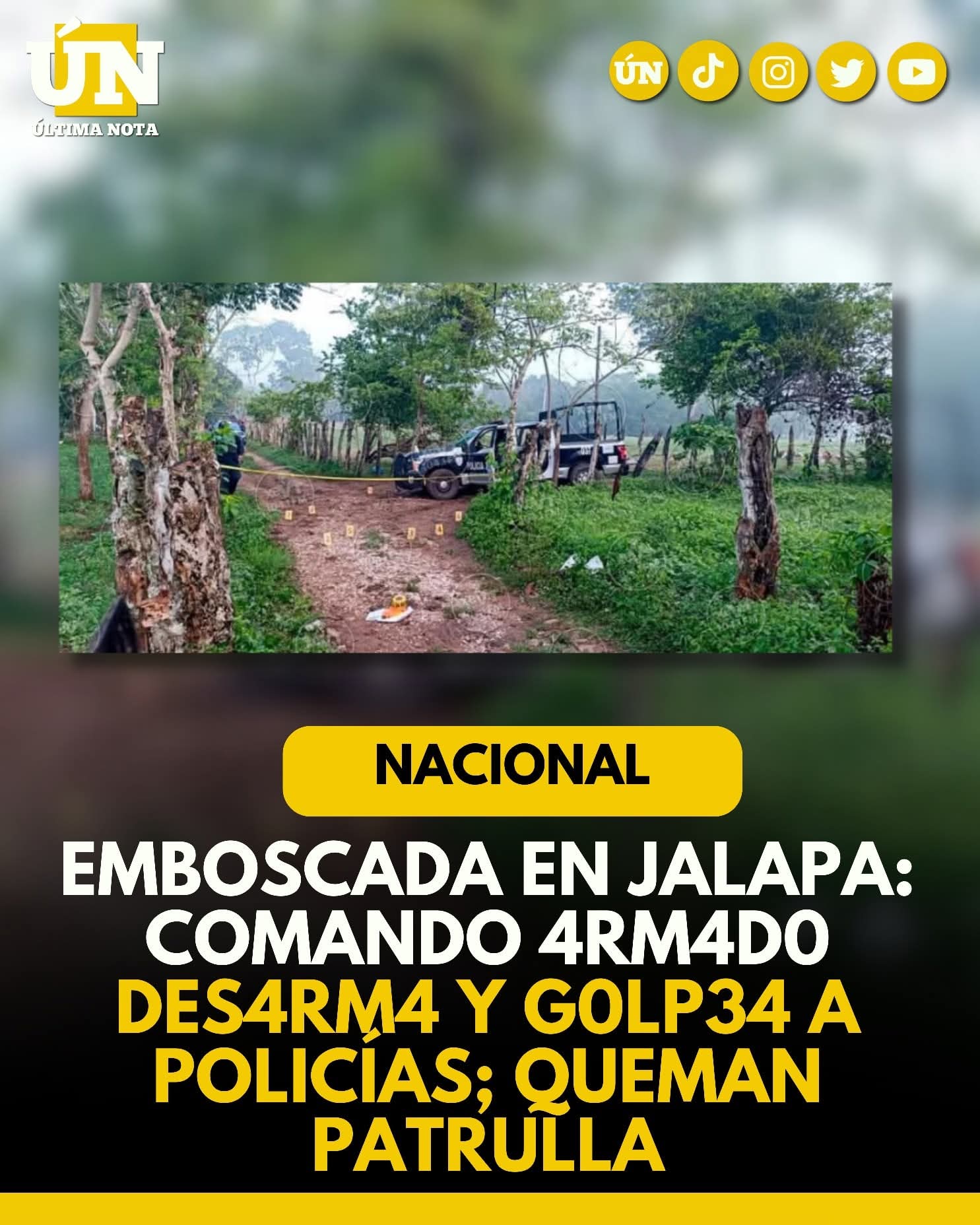 Emboscada en Jalapa: comando 4rm4d0 des4rm4 y g0lp34 a policías; qu3m4n patrulla.