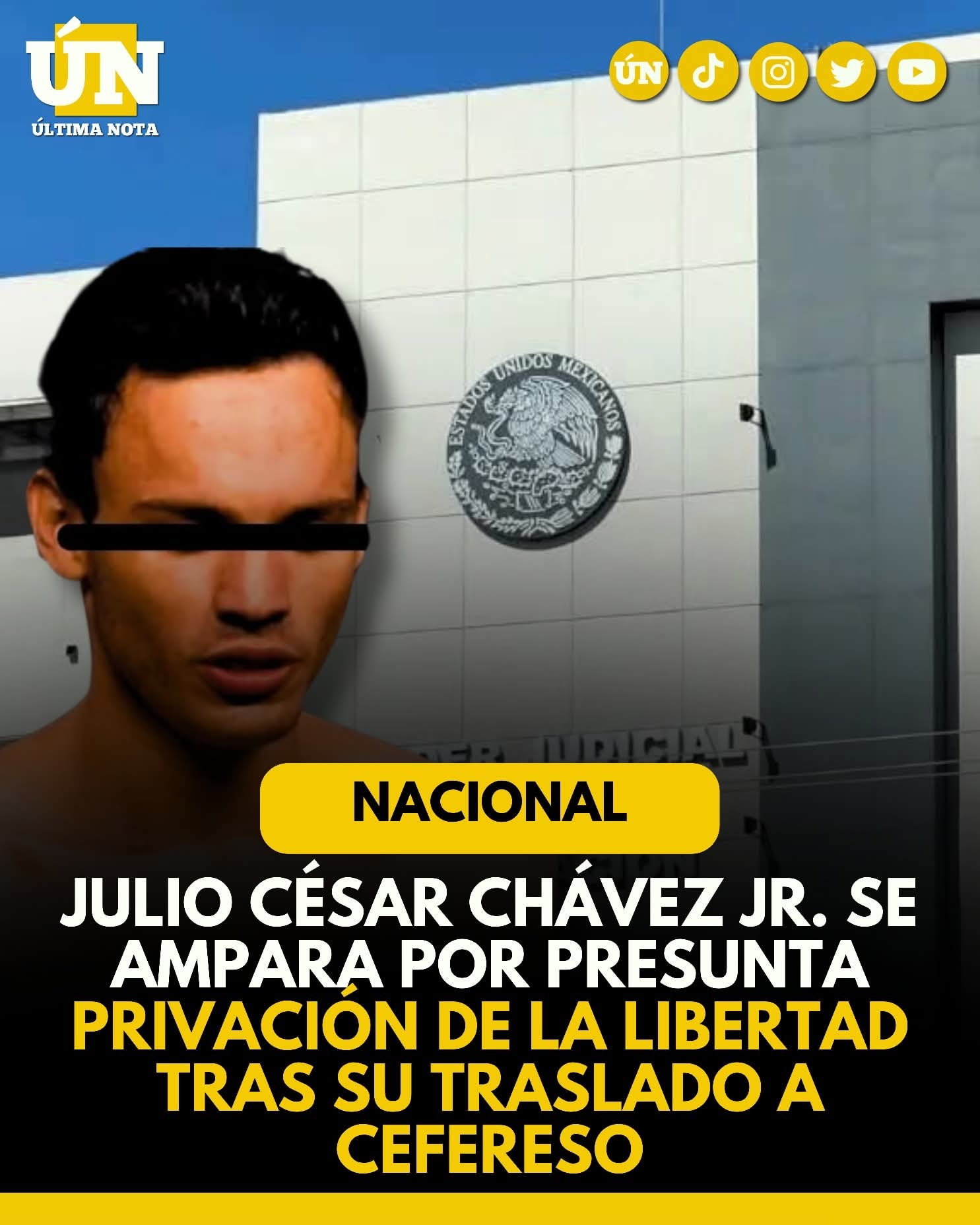 Julio César Chávez Jr. se ampara por presunta privación de la libertad tras su traslado a CEFERESO.