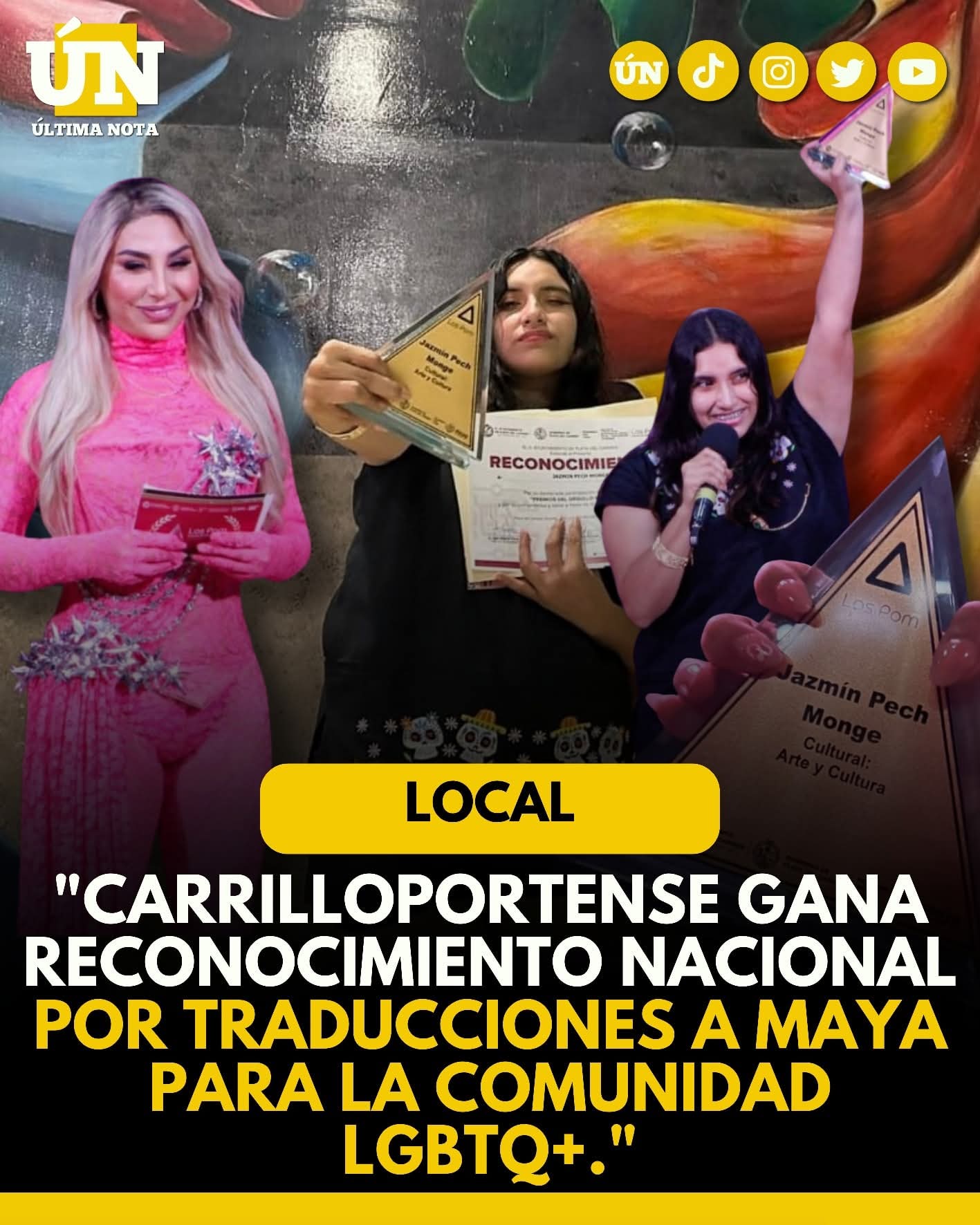 Orgullo carrilloportense: Jazmín Pech Monge recibe reconocimiento nacional por su labor cultural en lengua maya.