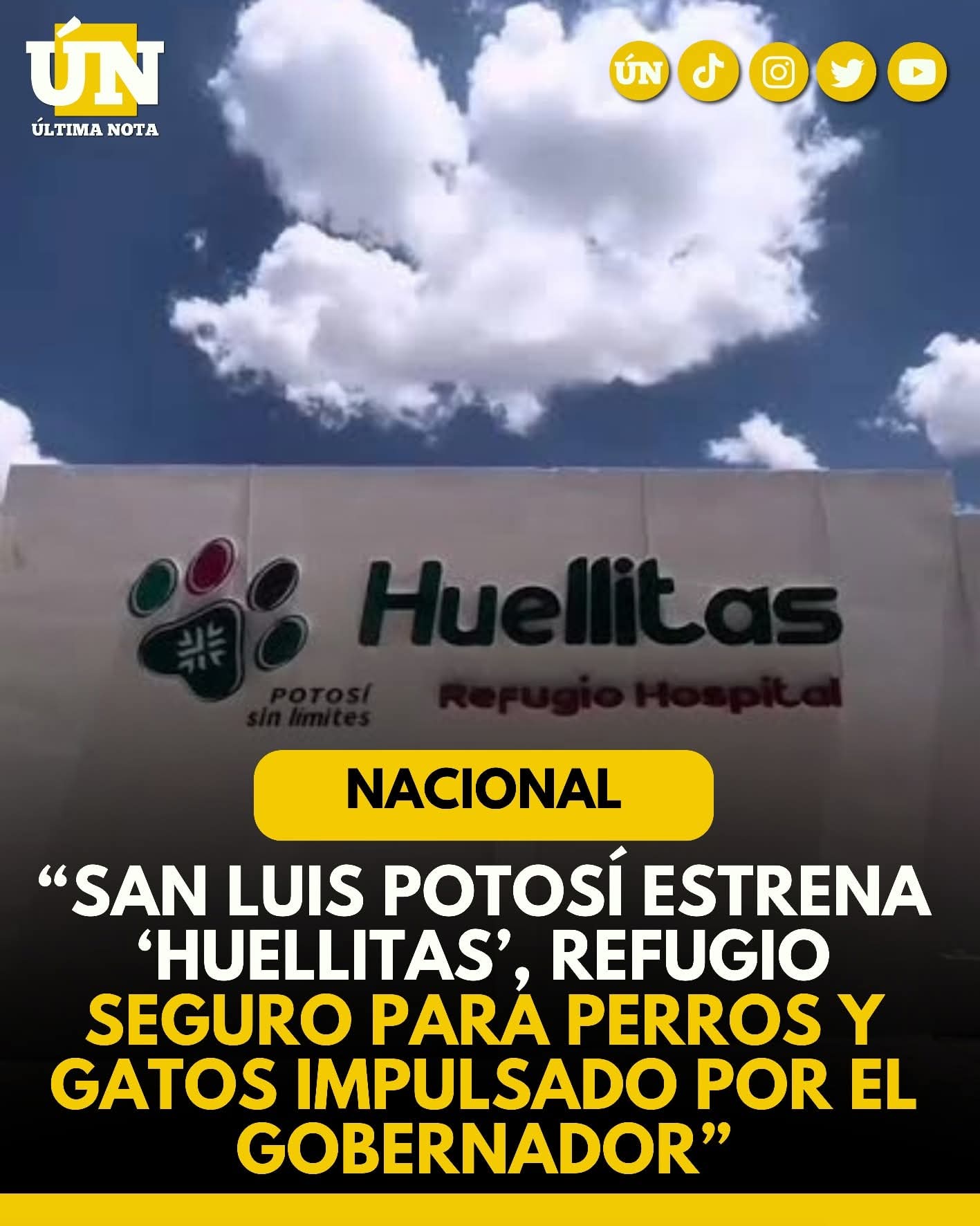 “San Luis Potosí estrena ‘Huellitas’, refugio seguro para perros y gatos impulsado por el gobernador”.