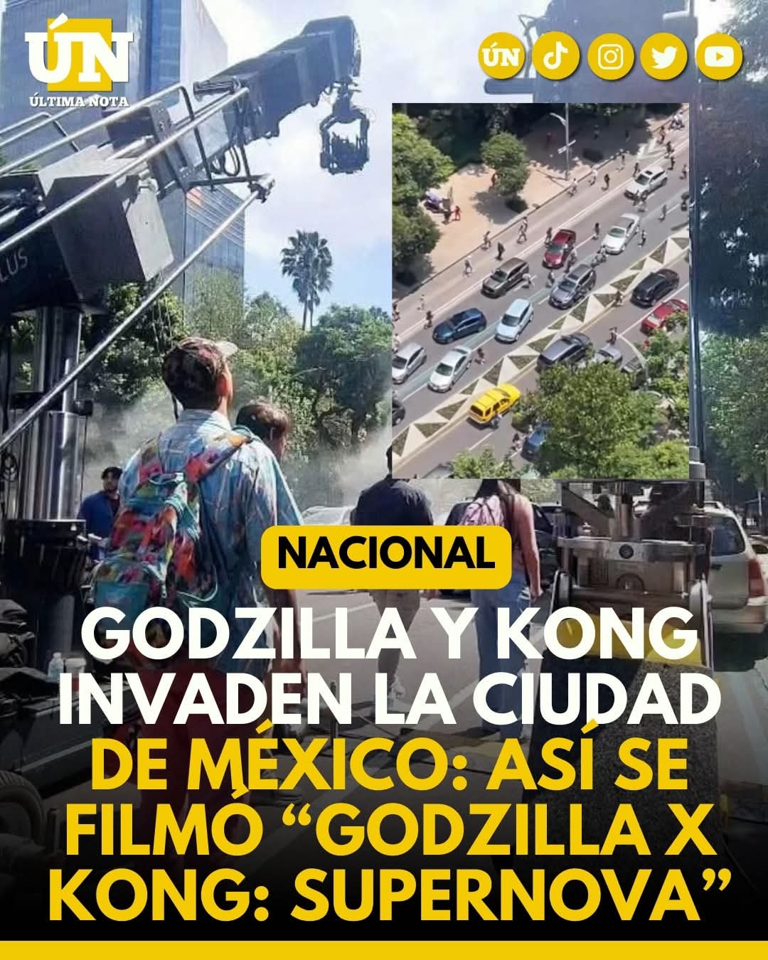 Godzilla y Kong toman la Ciudad de México: filmaciones de “Godzilla X Kong: Supernova”.